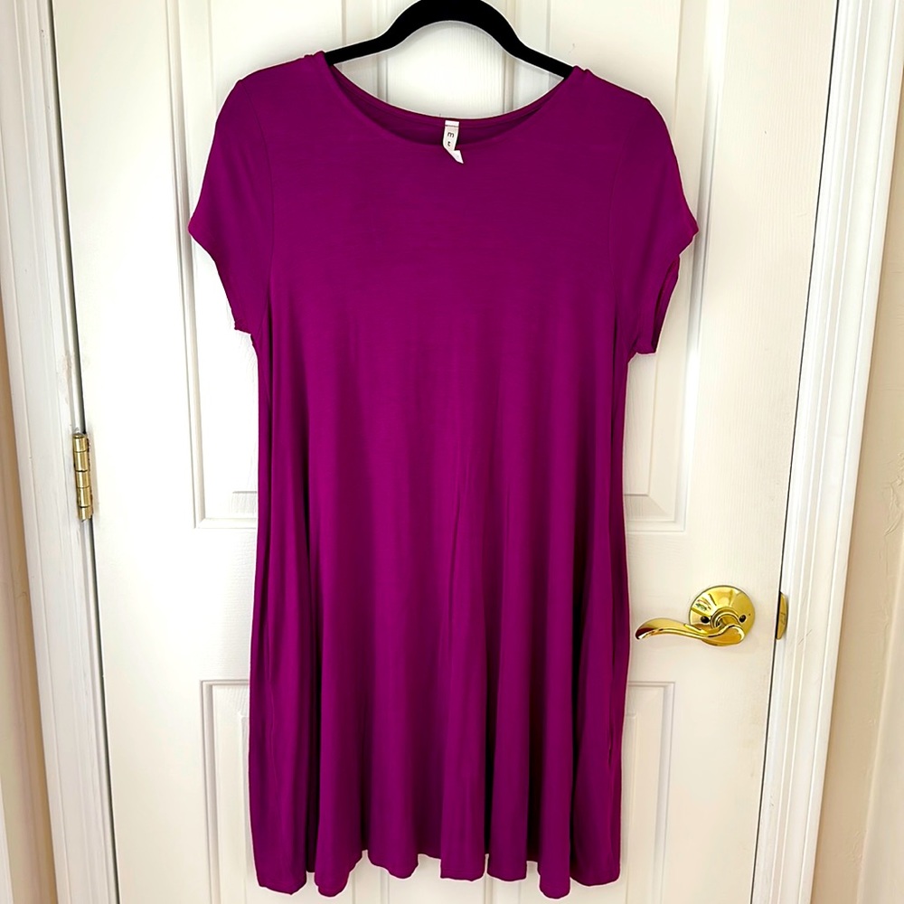 Mts purple tee dress with pockets. Loose fitting. Size small. Never worn.
